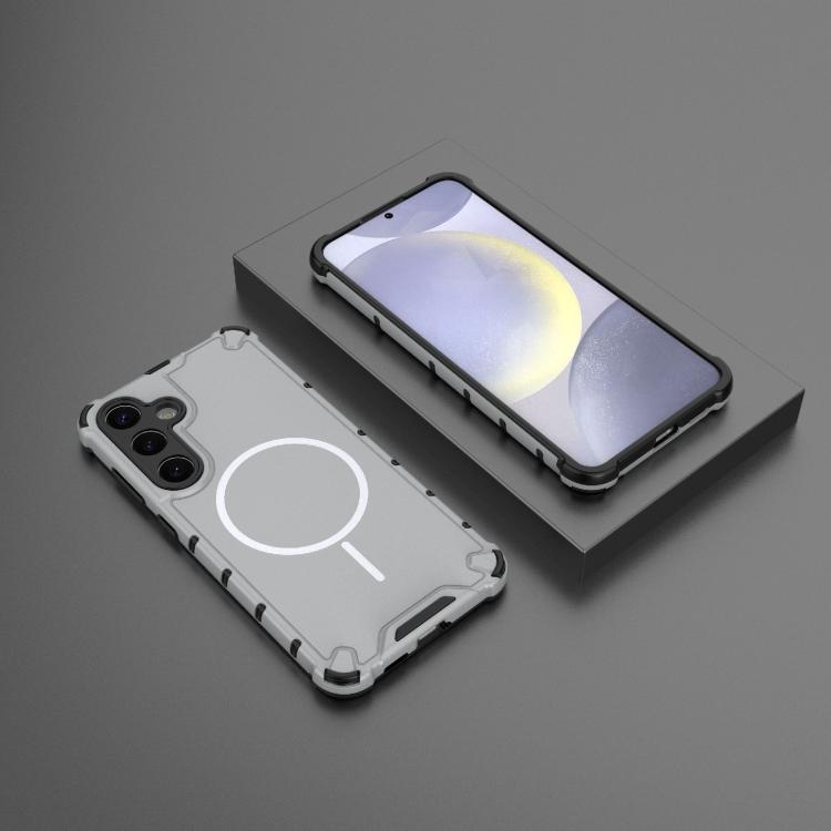 For Samsung Galaxy S24+ 5G Grating Solid Color MagSafe Magnetic Phone Case