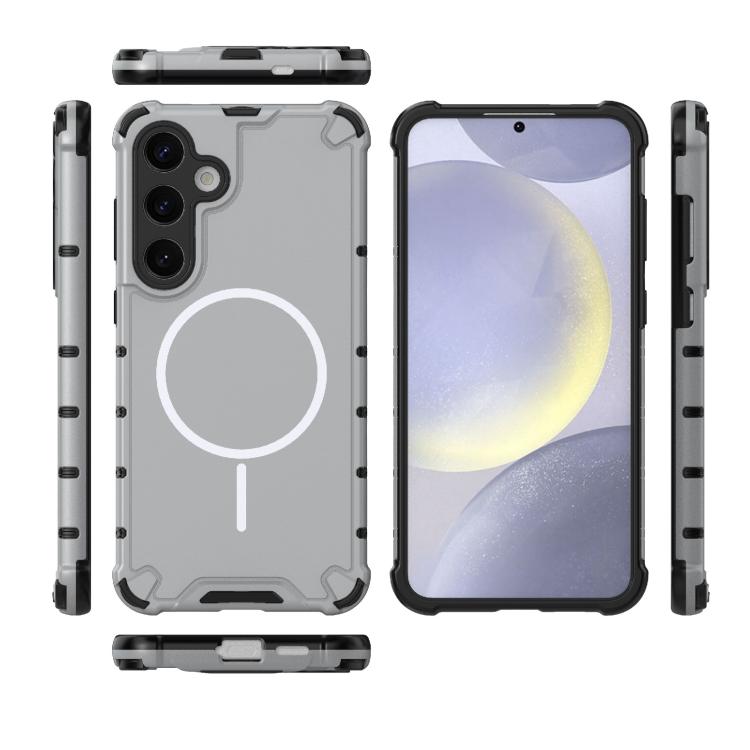 For Samsung Galaxy S24+ 5G Grating Solid Color MagSafe Magnetic Phone Case