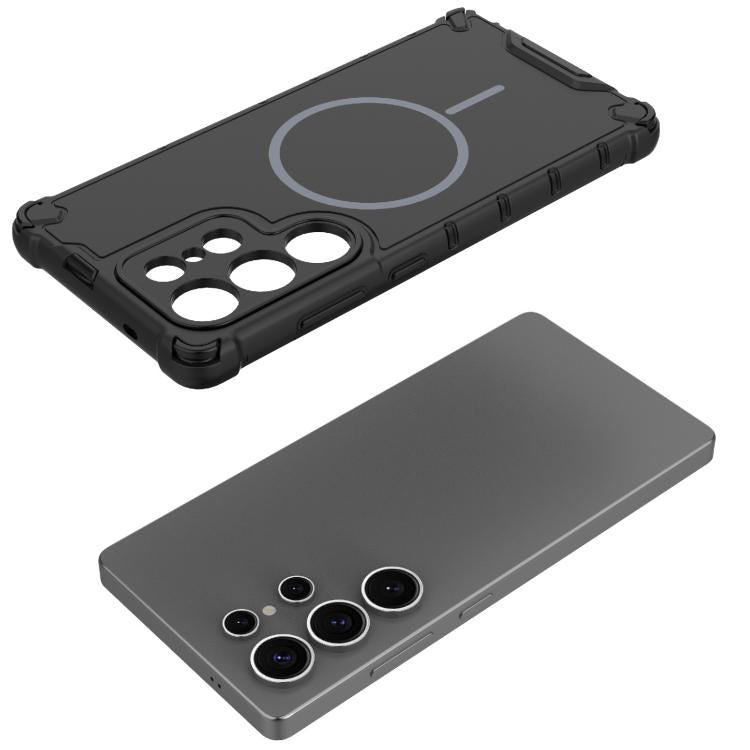 For Samsung Galaxy S25 Ultra 5G Grating Solid Color MagSafe Magnetic Phone Case