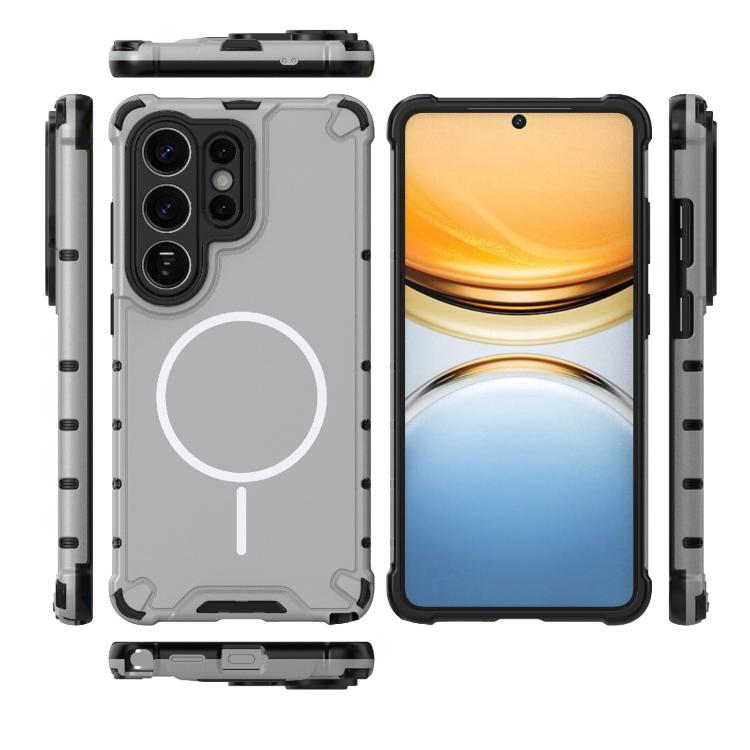For Samsung Galaxy S26 Ultra 5G Grating Solid Color MagSafe Magnetic Phone Case