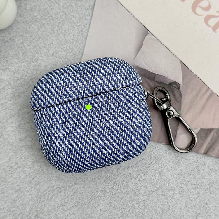 For AirPods Pro 2 Diagonal Striped Leather Bluetooth Earphone Protective Case