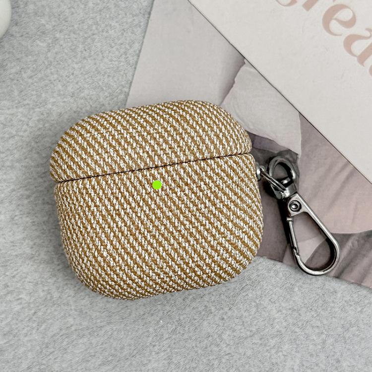 For AirPods Pro 2 Diagonal Striped Leather Bluetooth Earphone Protective Case
