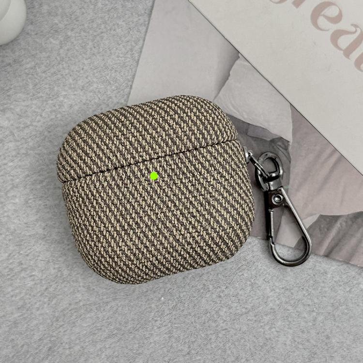 For AirPods 3 Diagonal Striped Leather Bluetooth Earphone Protective Case