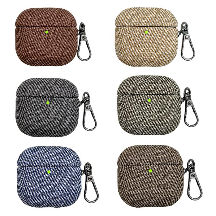 For AirPods Pro 2 Diagonal Striped Leather Bluetooth Earphone Protective Case