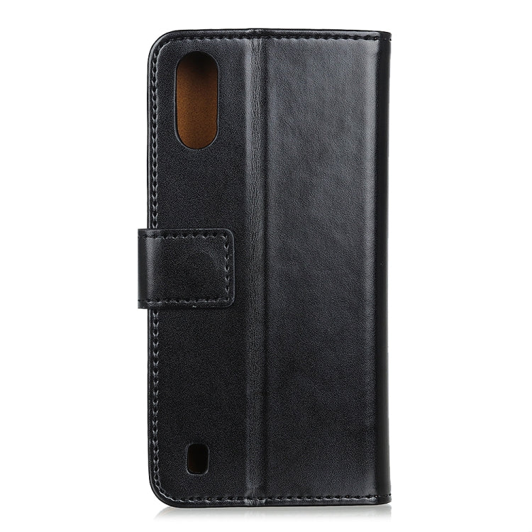 For Samsung Galaxy M01 3-Color Pearl Texture Magnetic Buckle Horizontal Flip PU Leather Case with Card Slots & Wallet & Holder