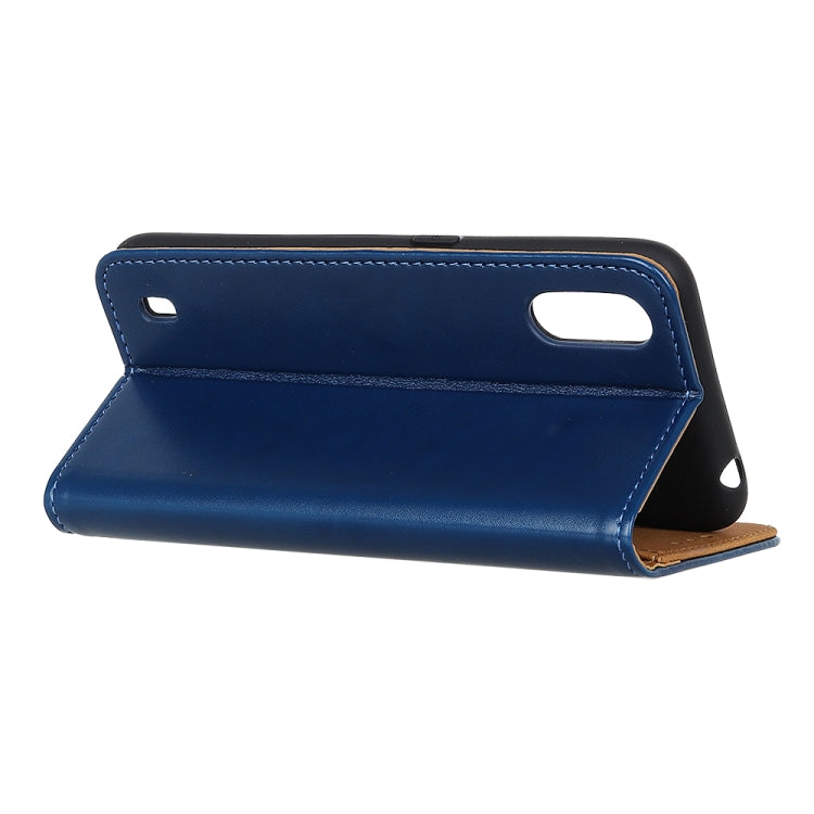 For Samsung Galaxy M01 3-Color Pearl Texture Magnetic Buckle Horizontal Flip PU Leather Case with Card Slots & Wallet & Holder
