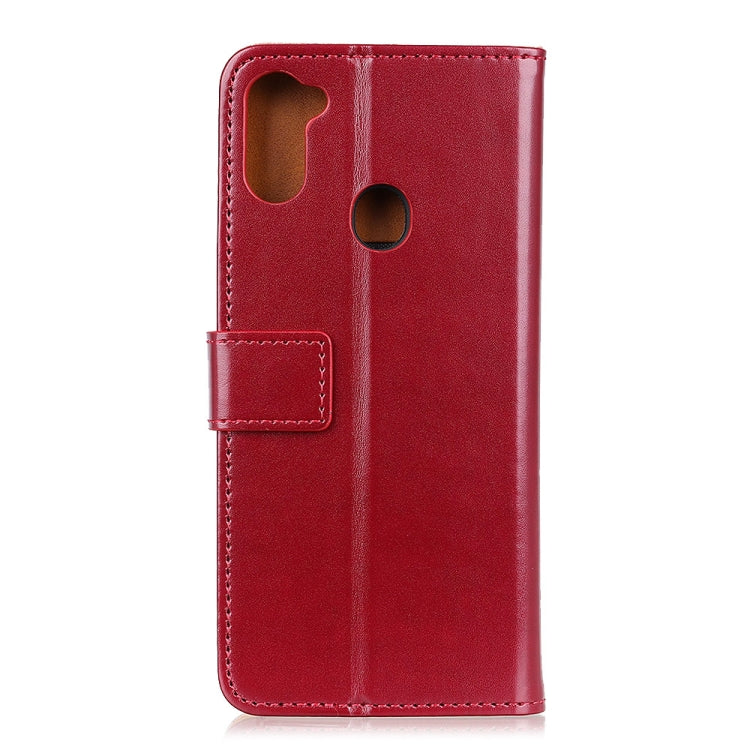 For Samsung Galaxy M11 3-Color Pearl Texture Magnetic Buckle Horizontal Flip PU Leather Case with Card Slots & Wallet & Holder