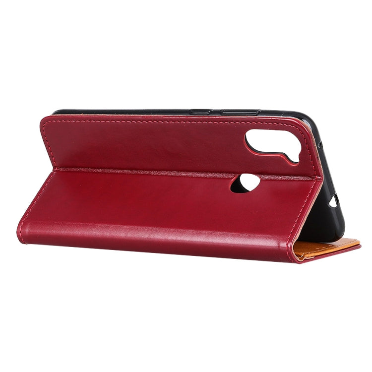 For Samsung Galaxy M11 3-Color Pearl Texture Magnetic Buckle Horizontal Flip PU Leather Case with Card Slots & Wallet & Holder