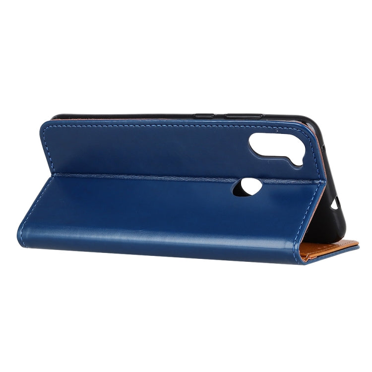 For Samsung Galaxy M11 3-Color Pearl Texture Magnetic Buckle Horizontal Flip PU Leather Case with Card Slots & Wallet & Holder