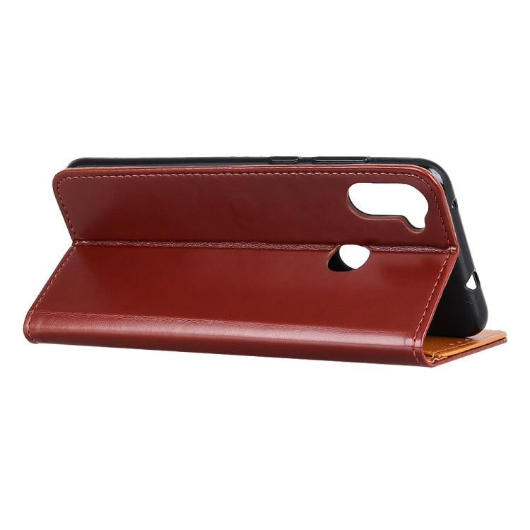 For Samsung Galaxy M11 3-Color Pearl Texture Magnetic Buckle Horizontal Flip PU Leather Case with Card Slots & Wallet & Holder