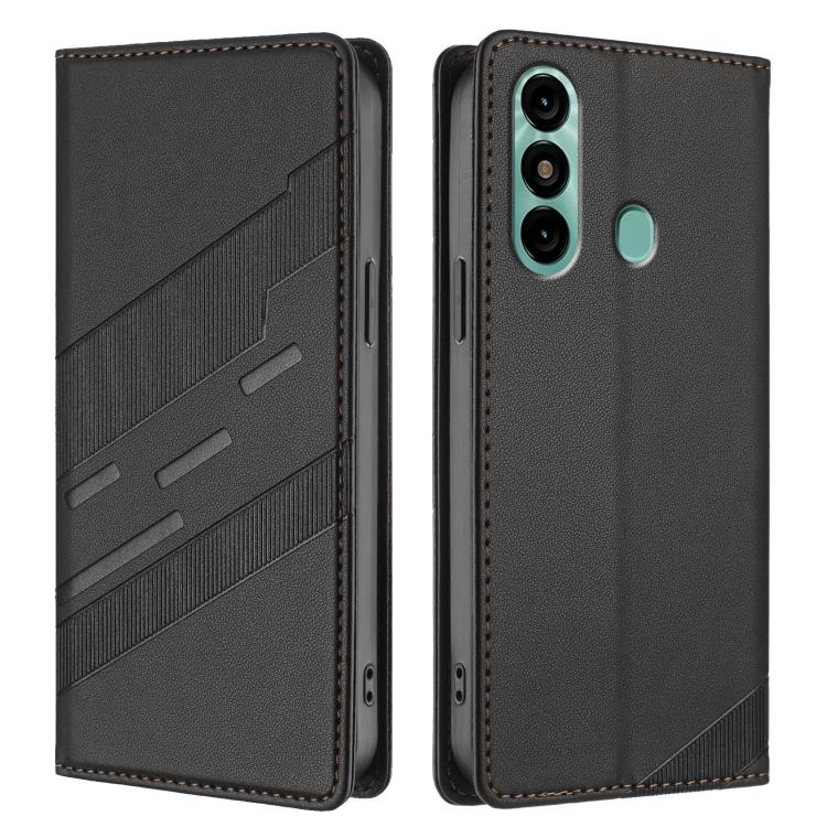 For itel P38 Pro Embossed Multi-functional Wallet Retro Leather Phone Case