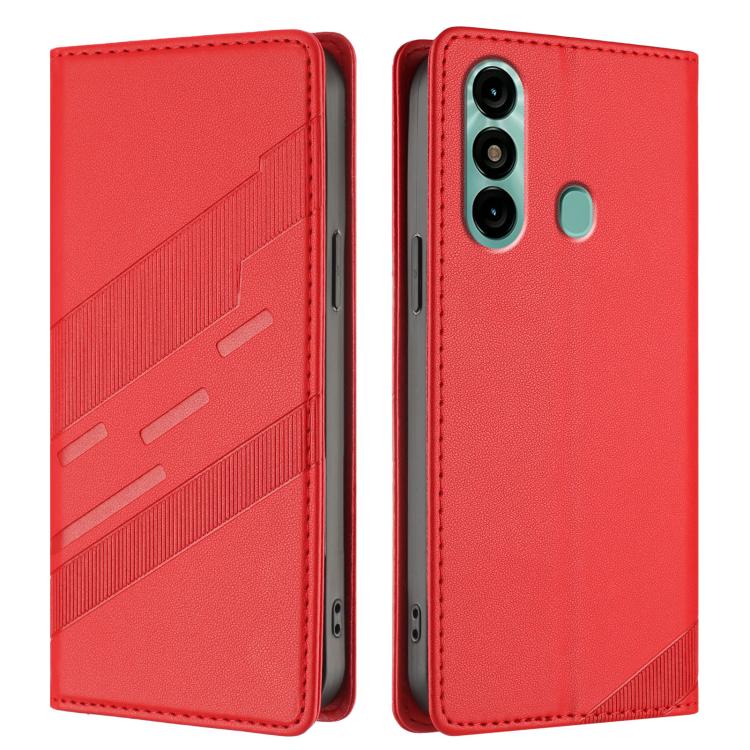 For itel P38 Pro Embossed Multi-functional Wallet Retro Leather Phone Case