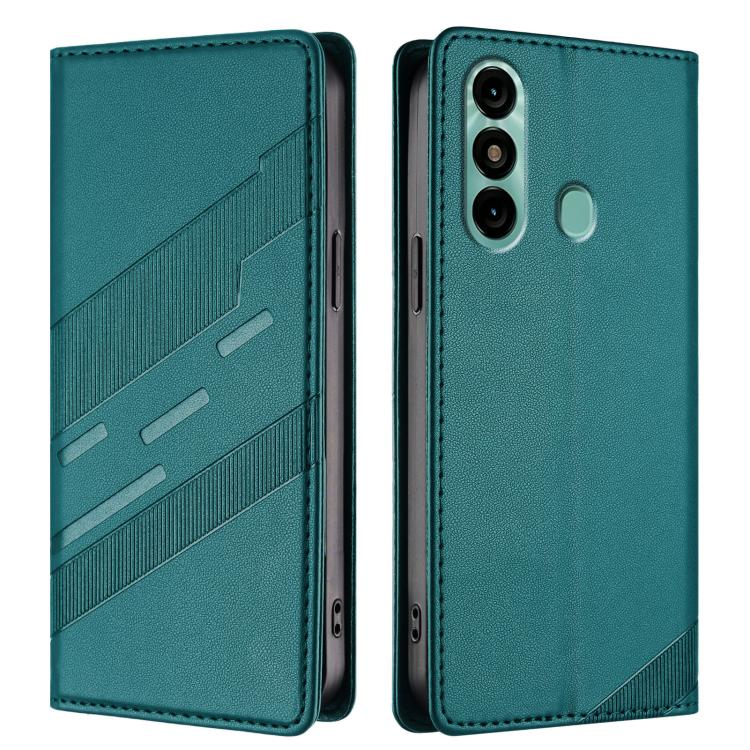 For itel P38 Pro Embossed Multi-functional Wallet Retro Leather Phone Case