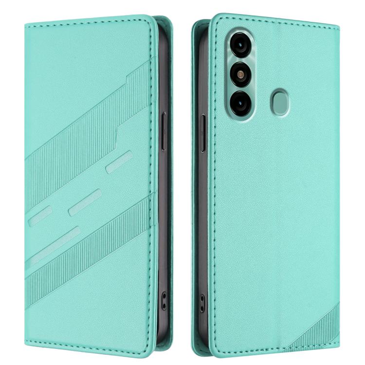 For itel P38 Pro Embossed Multi-functional Wallet Retro Leather Phone Case