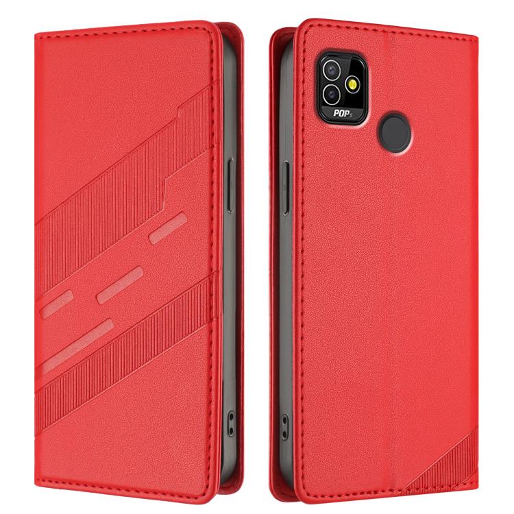For Tecno Pop 5 Embossed Multi-functional Wallet Retro Leather Phone Case