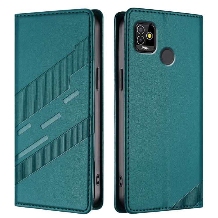 For Tecno Pop 5 Embossed Multi-functional Wallet Retro Leather Phone Case