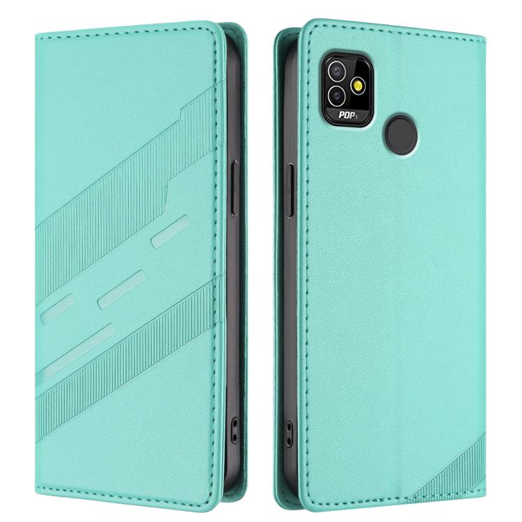 For Tecno Pop 5 Embossed Multi-functional Wallet Retro Leather Phone Case