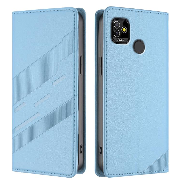 For Tecno Pop 5 Embossed Multi-functional Wallet Retro Leather Phone Case