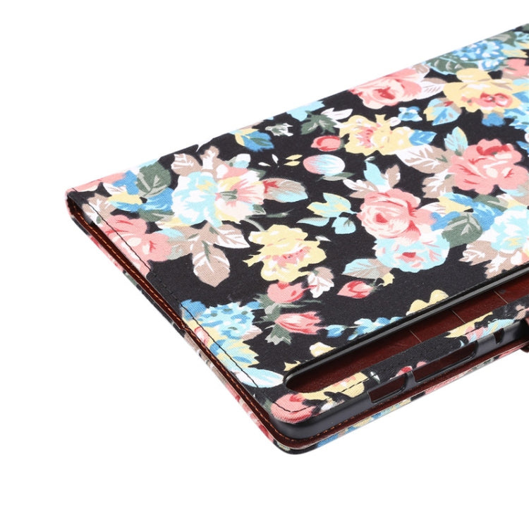 For Samsung Galaxy Tab S8+ / Tab S8 Plus /  Tab S7 FE / Tab S7+ / T970 Flower Cloth Texture PC Horizontal Flip Leather Protective Case with Holder & Card Slots & Wallet & Photo Frame & Sleep / Wake-up Function