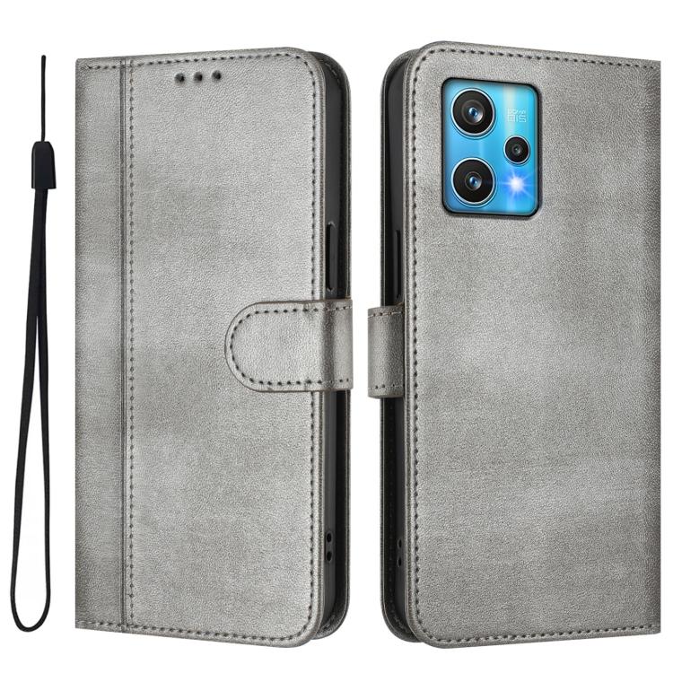 For Realme 9 Pro+ 5G / 9 4G Global Line Splicing Buckle Retro Leather Phone Case