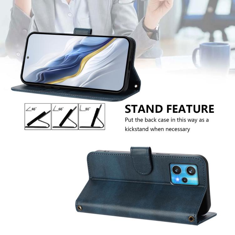 For Realme 9 Pro+ 5G / 9 4G Global Line Splicing Buckle Retro Leather Phone Case