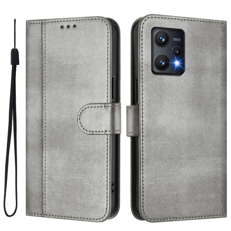 For Realme 9 Pro 5G Global / 9 5G EU Version Line Splicing Buckle Retro Leather Phone Case