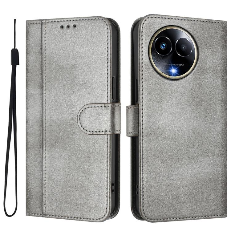 For Realme 11 5G Global / C67 5G India Line Splicing Buckle Retro Leather Phone Case
