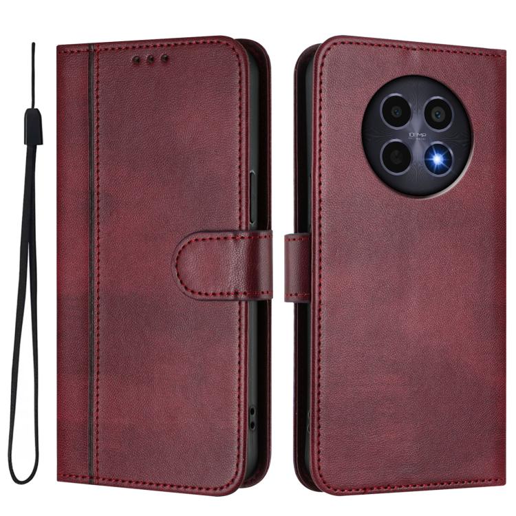 For Realme 12 5G / 12x 5G / C65 5G Global Line Splicing Buckle Retro Leather Phone Case
