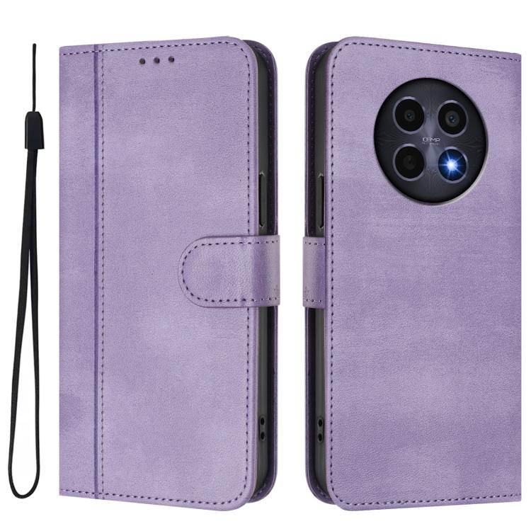 For Realme 12 5G / 12x 5G / C65 5G Global Line Splicing Buckle Retro Leather Phone Case