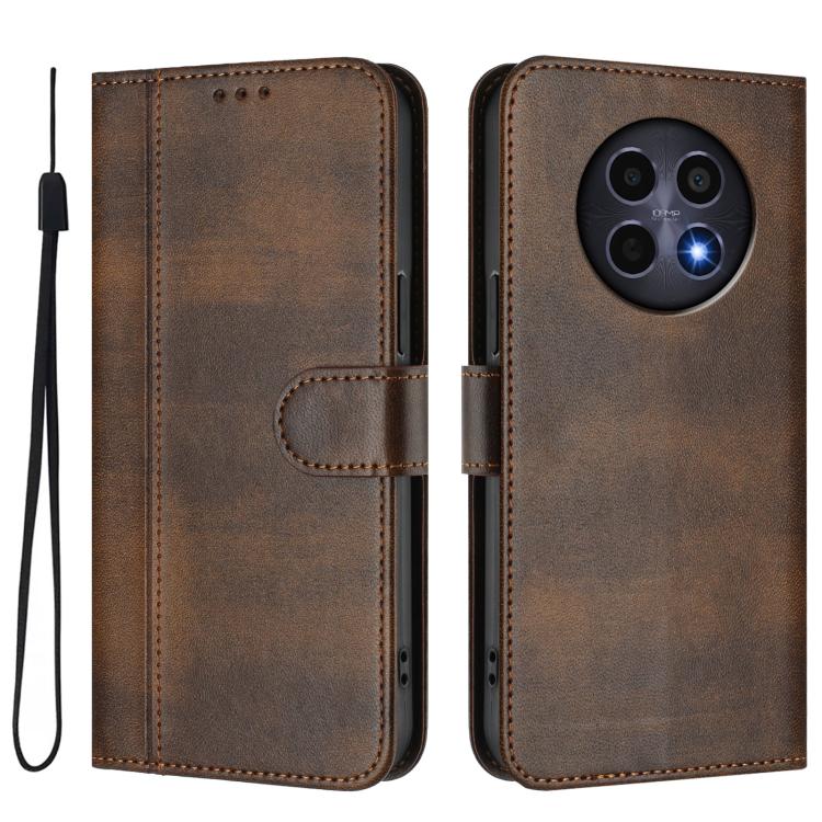 For Realme 12 5G / 12x 5G / C65 5G Global Line Splicing Buckle Retro Leather Phone Case