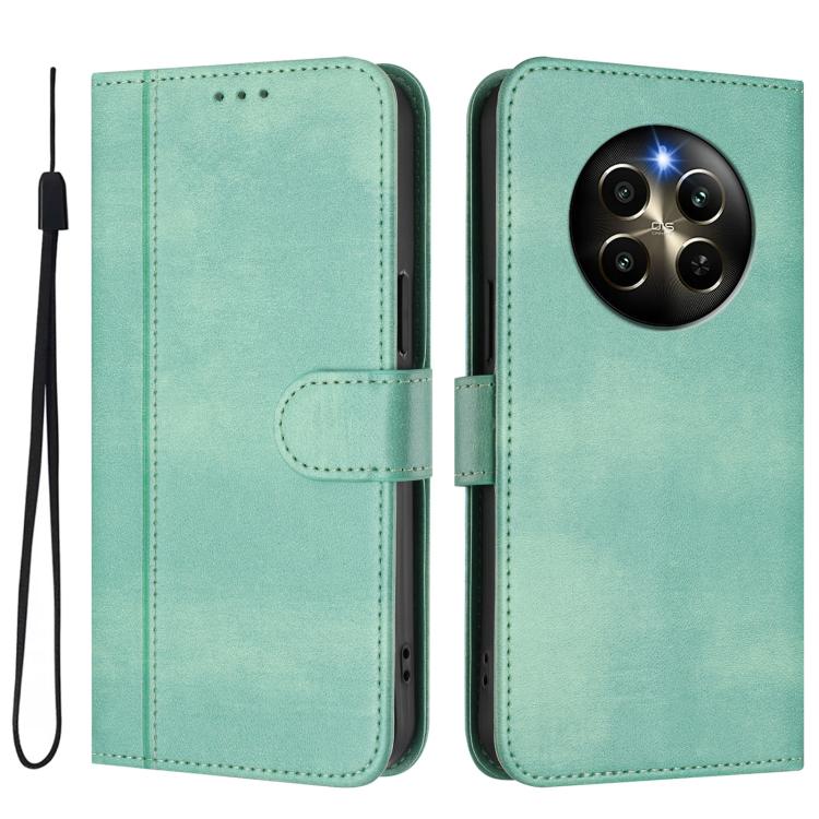 For Realme 12 Pro 5G / 12 Pro+ 5G Global Line Splicing Buckle Retro Leather Phone Case