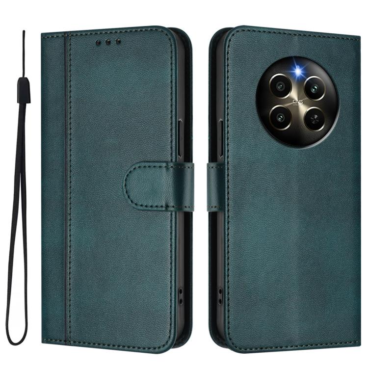 For Realme 12 Pro 5G / 12 Pro+ 5G Global Line Splicing Buckle Retro Leather Phone Case
