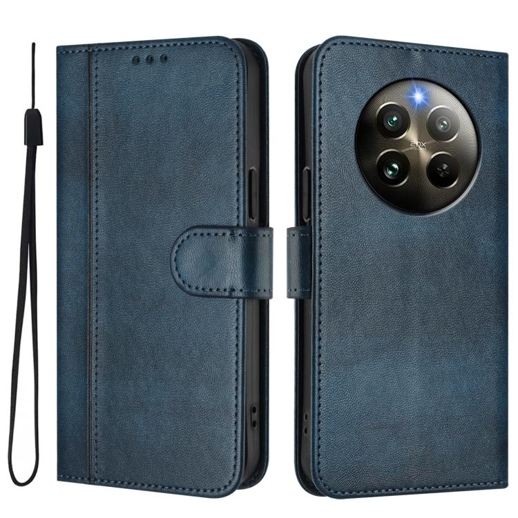 For Realme 13 4G / 12 4G / P1 5G Global Line Splicing Buckle Retro Leather Phone Case