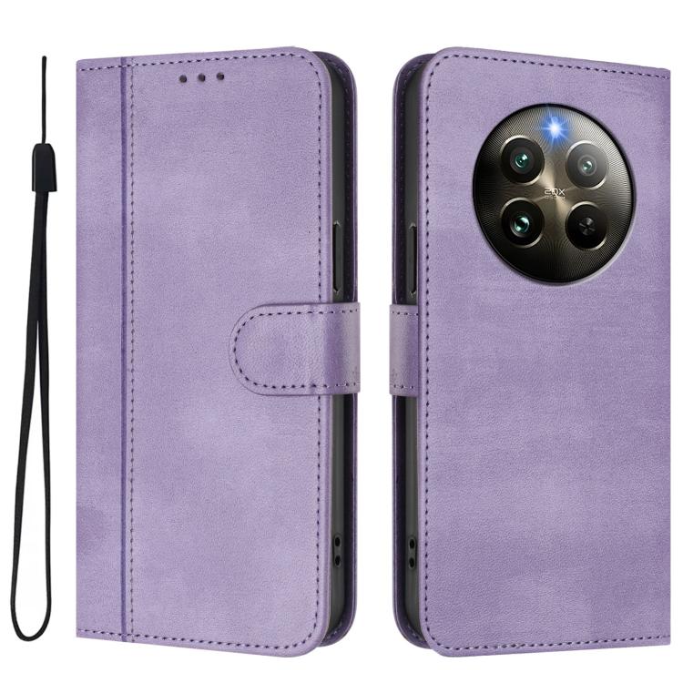 For Realme 13 4G / 12 4G / P1 5G Global Line Splicing Buckle Retro Leather Phone Case