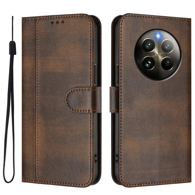 For Realme 13 4G / 12 4G / P1 5G Global Line Splicing Buckle Retro Leather Phone Case