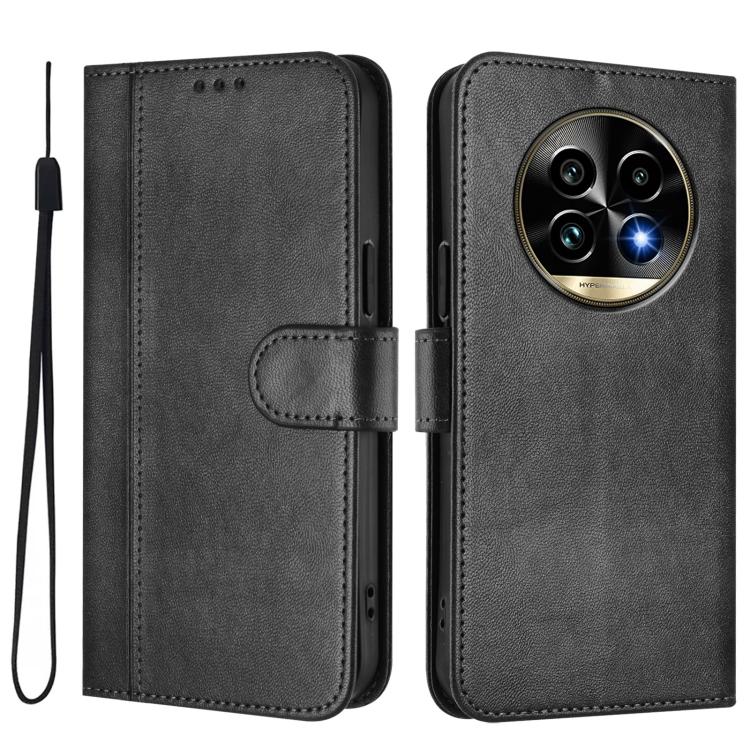 For Realme 13 Pro 5G / 13 Pro+ 5G Global Line Splicing Buckle Retro Leather Phone Case