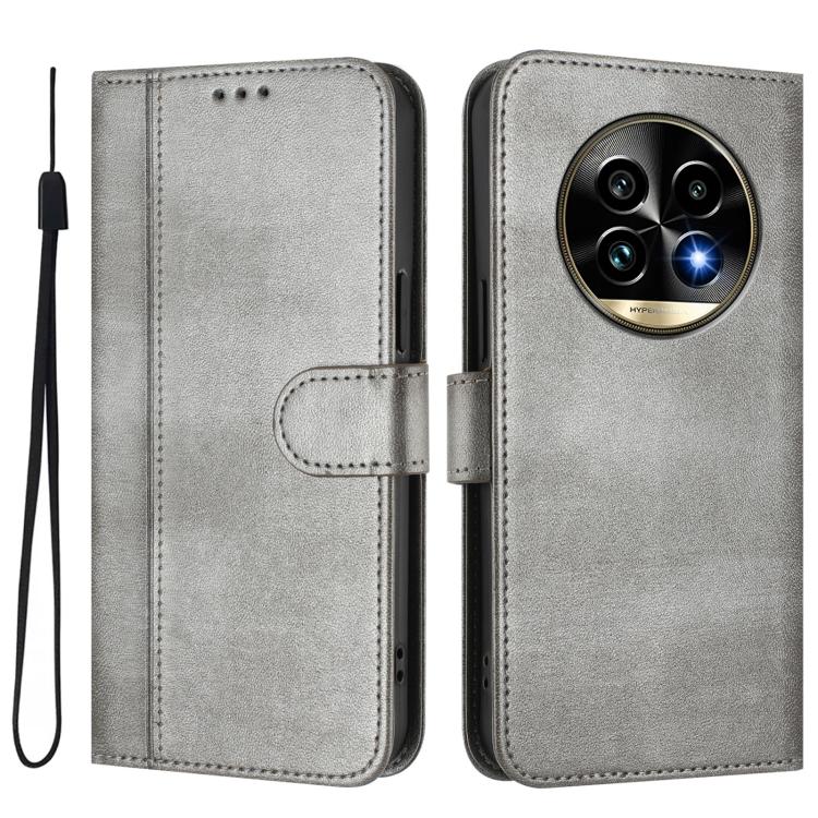 For Realme 13 Pro 5G / 13 Pro+ 5G Global Line Splicing Buckle Retro Leather Phone Case