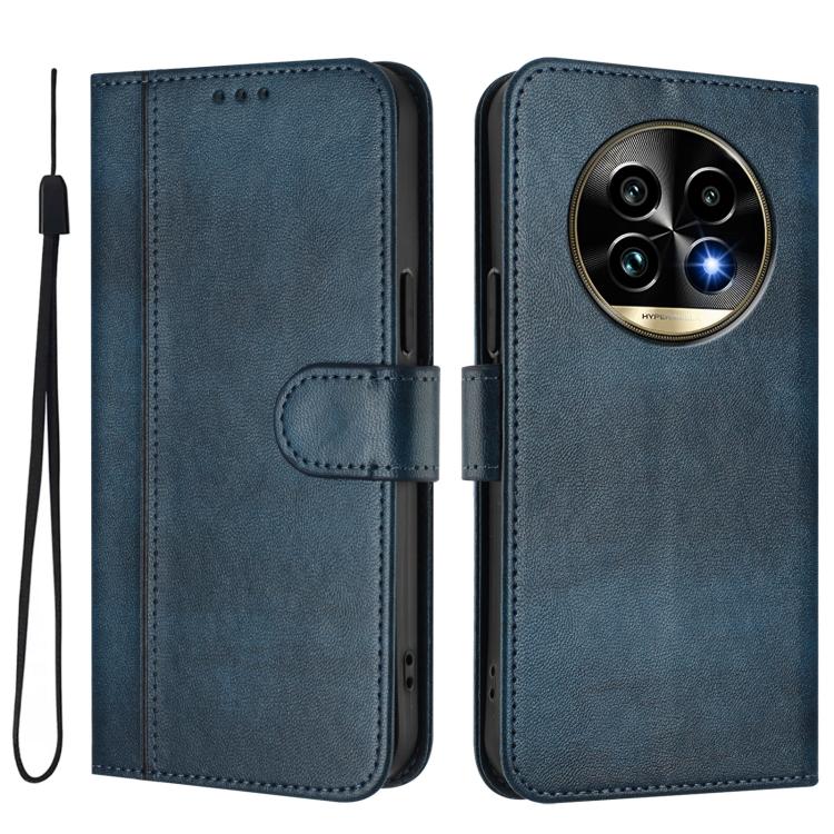 For Realme 13 Pro 5G / 13 Pro+ 5G Global Line Splicing Buckle Retro Leather Phone Case