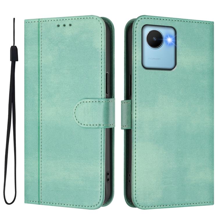 For Realme C30 4G / C30s / Narzo 50i Prime Line Splicing Buckle Retro Leather Phone Case