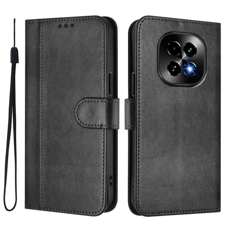 For Realme C63 5G Global Line Splicing Buckle Retro Leather Phone Case