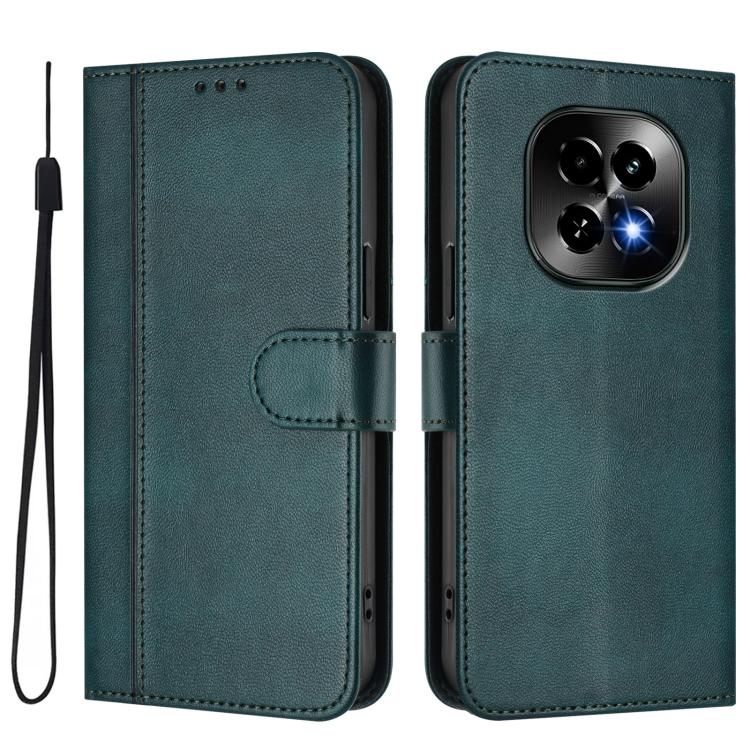 For Realme C63 5G Global Line Splicing Buckle Retro Leather Phone Case