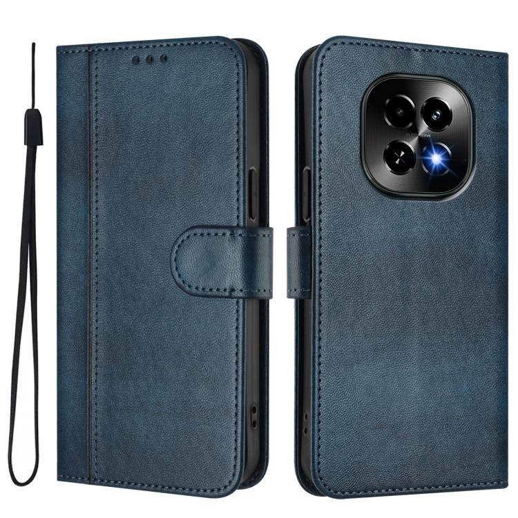 For Realme C63 5G Global Line Splicing Buckle Retro Leather Phone Case