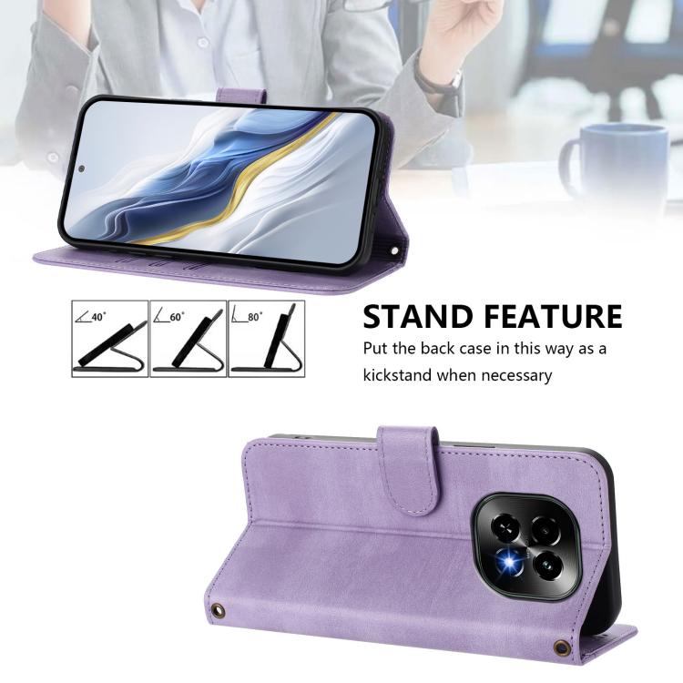 For Realme C63 5G Global Line Splicing Buckle Retro Leather Phone Case