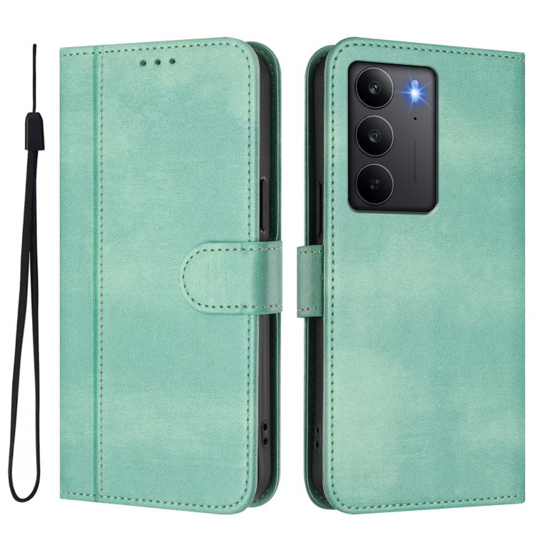For Realme C75 4G / 14x 5G Global Line Splicing Buckle Retro Leather Phone Case