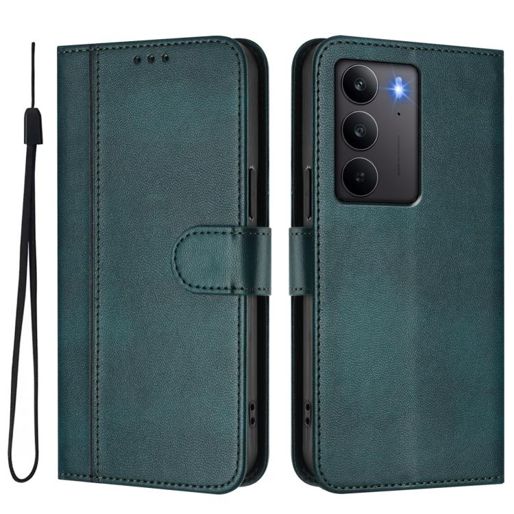 For Realme C75 4G / 14x 5G Global Line Splicing Buckle Retro Leather Phone Case