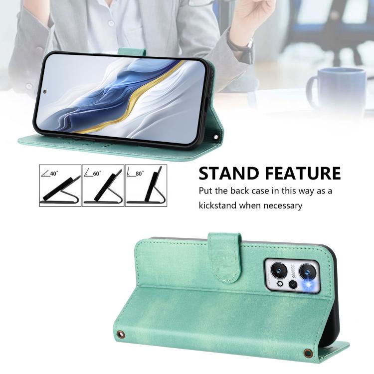 For Realme GT Neo 3T Line Splicing Buckle Retro Leather Phone Case