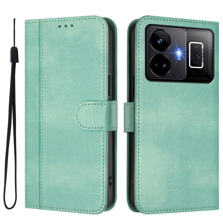 For Realme GT3 5G / GT Neo 5 240W Line Splicing Buckle Retro Leather Phone Case