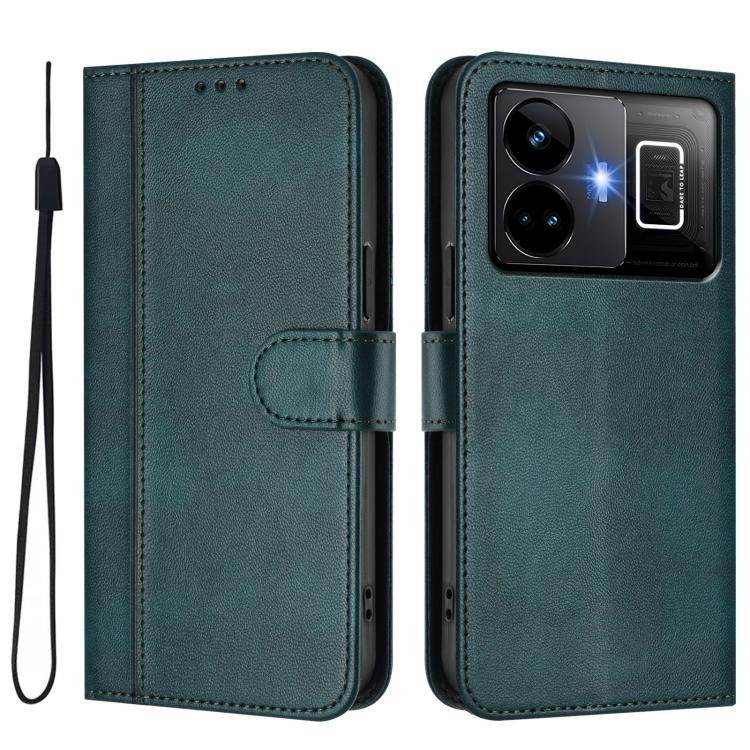For Realme GT3 5G / GT Neo 5 240W Line Splicing Buckle Retro Leather Phone Case