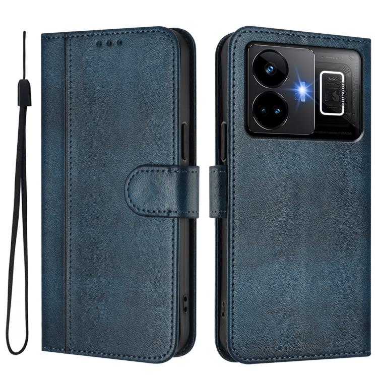 For Realme GT3 5G / GT Neo 5 240W Line Splicing Buckle Retro Leather Phone Case
