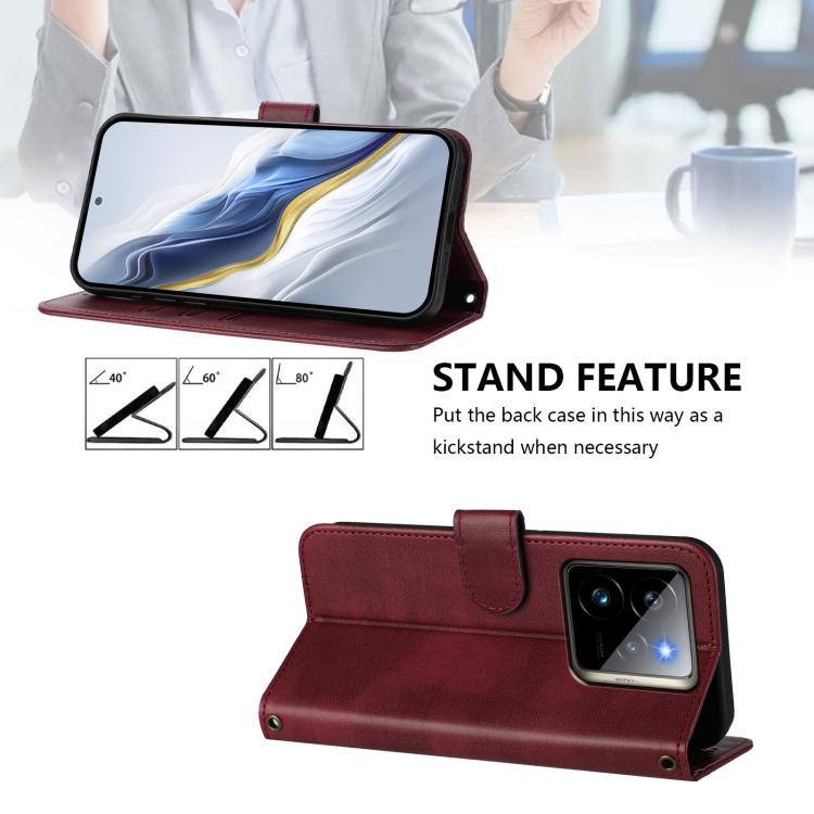 For Realme GT5 240W / GT5 Line Splicing Buckle Retro Leather Phone Case